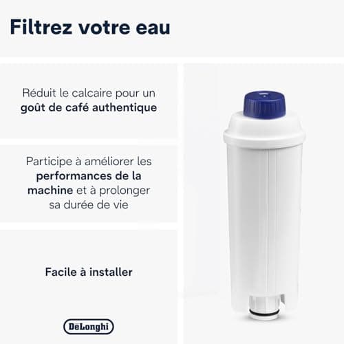 De'Longhi Cartouche Filtrante DLSC002, Filtre a Eau Machine a Café, Blanc
