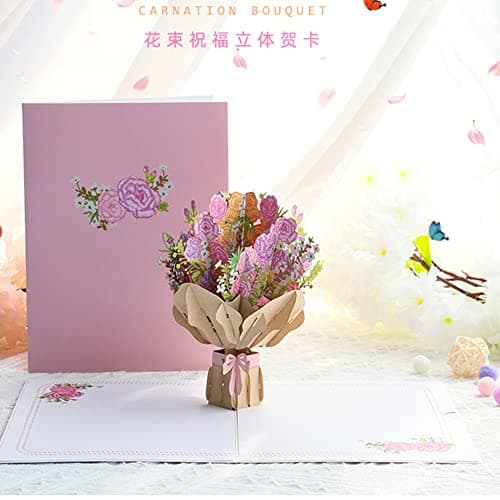 Carte Pop Up Fleur, Carte Pop Up 3d Anniversaire, 15 * 20cm,Carte de voeux 11D pop - up avec enveloppes naturelles - carte de voeux épaisse de haute qualité avec des cartes de voeux