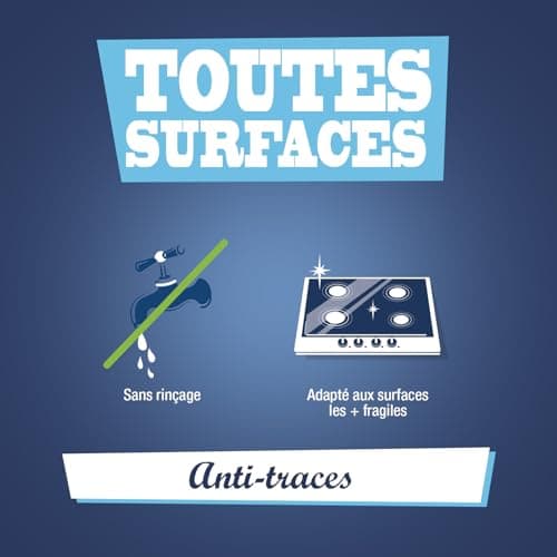JACQUES BRIOCHIN - Nettoyant Universel Anti-Traces - Nettoie, Dégraisse - Toutes les Surfaces Même Fragiles - Sans Rincage - Fabrication Française - 750 ml