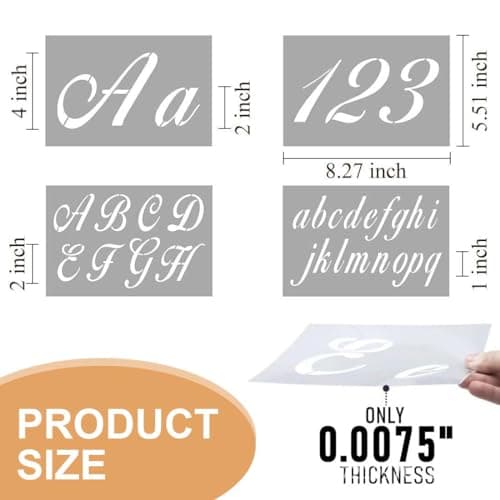 EIHI Pochoir Lettre Alphabet, Aides pour Dessin et Lettrage, 40Pcs Letter Stencils Alphabet Lettre et Pochoir Chiffre Calligraphie Pochoir Majuscule Minuscule Lettres Décoration