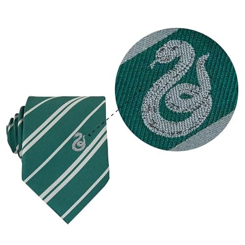 Cinereplicas - Harry Potter - Cravate avec Pin's - Edition Deluxe - Licence Officielle - Serpentard - Taille Unique - 100% Microfibres - Vert