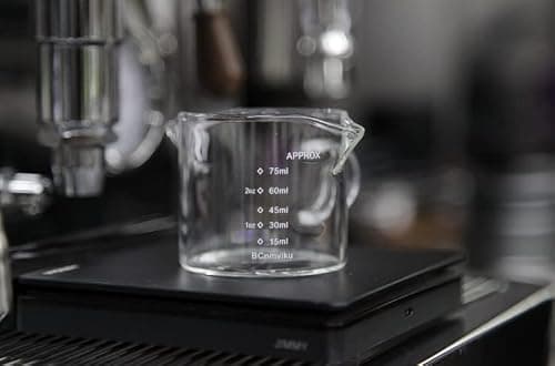 SIQITECH 75ml Tasse à Café Expresso en Verre avec Double Bouche Tasse à Café Résistante à la Chaleur Tasse à Mesureur Transparent Graduée Tasse à Lait avec Poignée pour Café Boisson Cocktail Vin