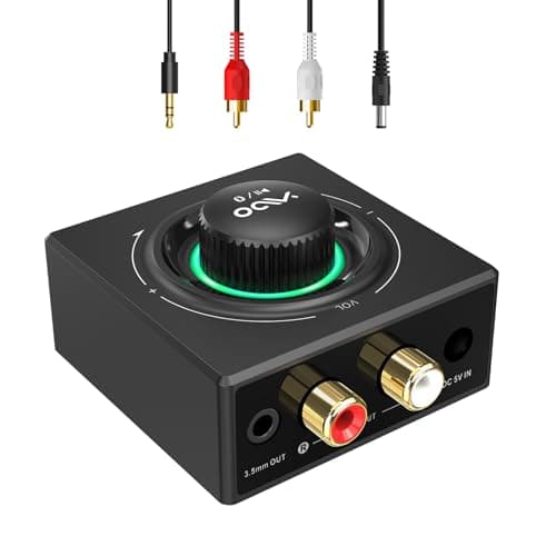 YMOO Récepteur Bluetooth B06T3Pro - Adaptateur Audio sans Fil avec AptX HD - Contrôle du Volume à Faible Latence - 3,5 mm AUX RCA - Double Lien avec Smartphone/Tablette/Ordinateur Portable pour