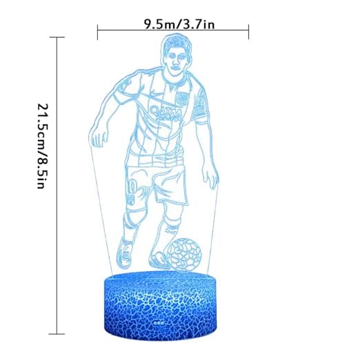 XRR Veilleuse Football avec 2 motifs, Football Lampe 3D Veilleuse à LED, Football Veilleuse Enfant 16 couleurs avec Télécommande Lampe de nuit pour Garçons Filles Ados Hommes