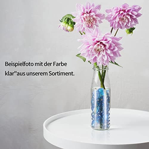 1000 g/1 kg Glassteine, Glasnuggets Klar Blau, Glas Muggelsteine, Dekosteine Glasmosaiksteine Glas für Vase Deko