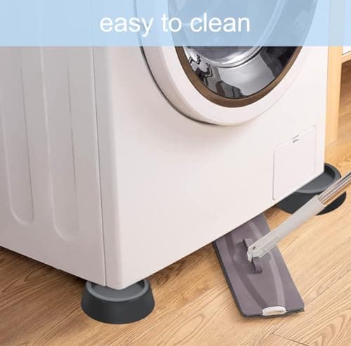 Diompirux 4 Pièces Noir Tapis Anti-vibration pour Machine à Laver, Antibruit Pied Machine a Laver avec Patin Caoutchouc, pour Machines à Laver, Sèche-Linge, Meubles, Patins Anti Vibration Lave Linge