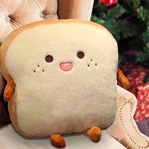 TAOLE Oreiller De Pa-in Tranché | Oreiller De Pa-in Farci en Peluche Lavable en Machine | Peluche Douce Et Confortable | Adeau pour Filles Et Garçons | Décor À La Maison Mignon Chauffe-Mains Cadeau