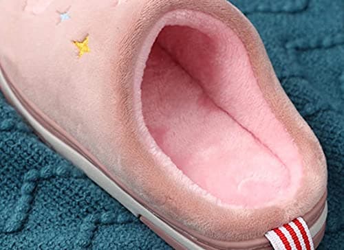 Cozozn Chausson Enfant Fille Pantoufles Hiver Chaussures Chaudes pour La Maison en Fille, Licorne Rose Rouge, Taille 25/26 EU=26/27 CN