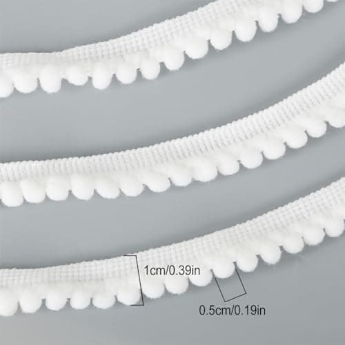 Allayu Ruban à Franges en Boule de Garniture Pom Pratique, Large Application, Plusieurs Couleurs Disponibles, 5 Yards, Dentelle en Polyester Facile, Jaune Fluo