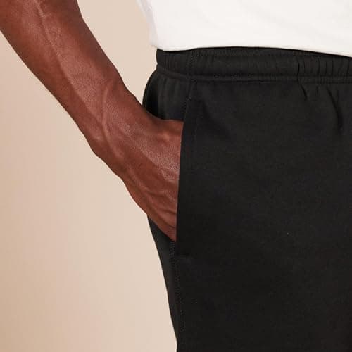 Amazon Essentials Pantalon de Survêtement en Polaire à Bas Ouvert (Existe en Grandes Tailles) Homme, Noir, XL