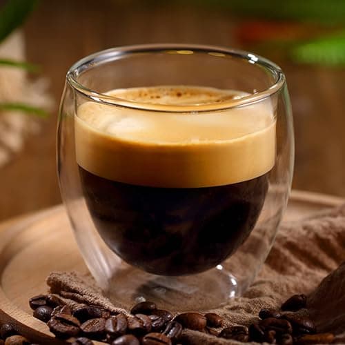 Cieex Ensemble Tasse Expresso Double Paroi de 80ml 4pcs Tasse Café ExpressO avec Cuillères et Dessous de Verre en Feutre