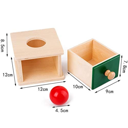 TOYANDONA 1 Pièces Boîte de Permanence Dobjet Montessori avec Balle pour Enfants Jouets Éducatifs pour Tout-Petits Exercice Jouets de Coordination Oil-Main (Style de Boîtes à Billes