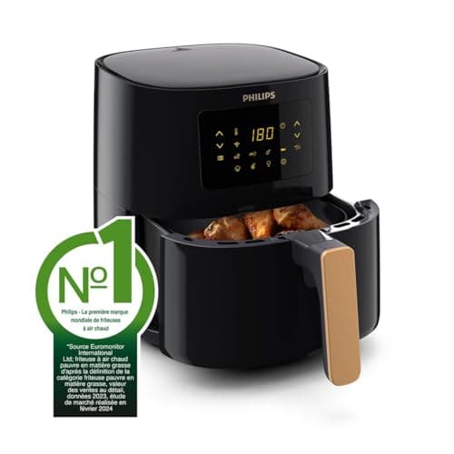 Philips Airfryer L Series 5000, 4.1L (0.8Kg), Air Fryer Multifonctions 13-en-1, Connexion Wifi, 90% de graisse en moins grâce à la technologie Rapid Air, Application de HomeID (HD9255/80)