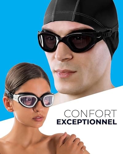 AqtivAqua DX Lunettes de Natation Lunettes Piscine Enfants Adultes Femme Homme (Blanc&Blanc, Clair)