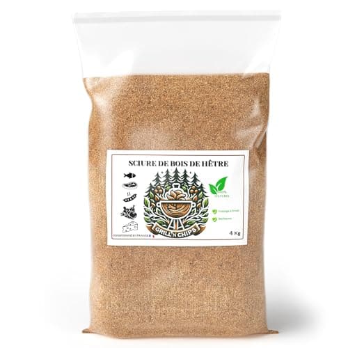 Sciure de Bois de Hêtre 4 Kg pour Fumoir à Viande et Poisson - Adaptée au serpentin fumoir à Froid - Conditionné en France