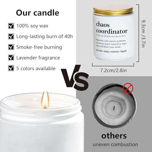 Adigau pot à bougie Haut de Gamme Parfum de lavande + Parfum d'eucalyptus Bougies de Soja Naturel Parfum Maison Bougie Parfumées Bougie Cadeau Bougie automne