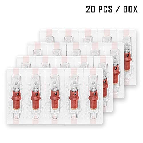 WARRIOR Cartouches aiguilles tatouage professionnelles rouges stérilisées avec gaz Eo Curve Magnum 20pcs Maquillage permanent jetable acier chirurgical (0.30 mm-1027 CMMT)