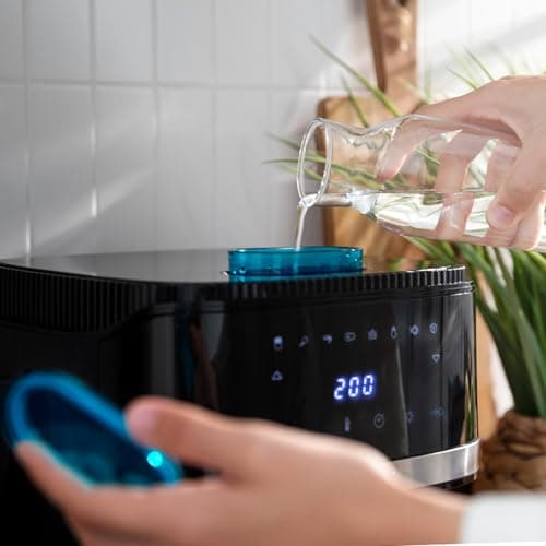 Cecotec Friteuse Sans Huile de 5 L Cecofry Drip 5000 Air Fryer. 1500 W, Spray d'Eau, 8 Menus, Technologie PerfectCook, 80-200oC, Fenêtre, Lumière Intérieure et Panneau Tactile