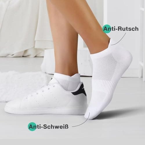 YouShow 10 Paires Chaussettes Homme Femme, Basses Coton Courtes Chaussettes Basses, Sport Respirant Antiderapante Socquettes Blanc 39-42