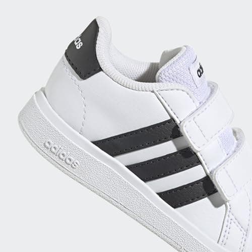 adidas Mixte bébé Grand Court Lifestyle Hook and Loop Shoes, Cloud White/Core Black/Core Black, 27 EU