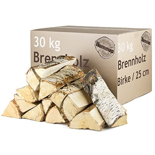 Bois de Chauffage Sélection de Bois 5-500 kg pour poêle et cheminée Poêle de cheminée Firebowl Grill Bouleau Bois de Bouleau Bûches 25 cm Flameup, Foule:30 kg