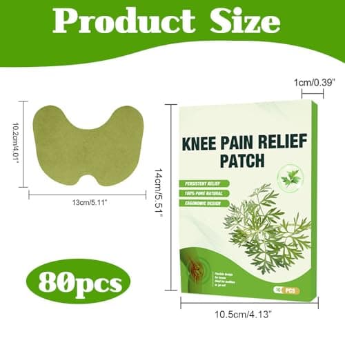 FENGQ 80 Patch anti douleur genoux, Patch Chauffant, Patch Anti-Douleur, patch anti inflammatoire, Patchs de Soulagement de la Douleur Pour Douleurs au Cou,Epaules, Courbatures, Articulations