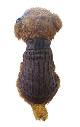 SAMGU Veste Pull-Over en Tricot Chaud pour Chien en Tricot Animal de Compagnie Color café Size Medium