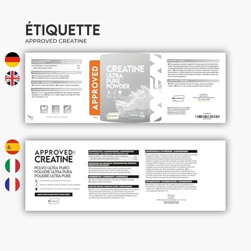 WFN Approved Creatine- Poudre De Créatine Monohydrate Pure-Augmente La Performance-Sans Additifs-500g-146 Portions-Végétalien-Saveur Neutre-Testé En Laboratoire