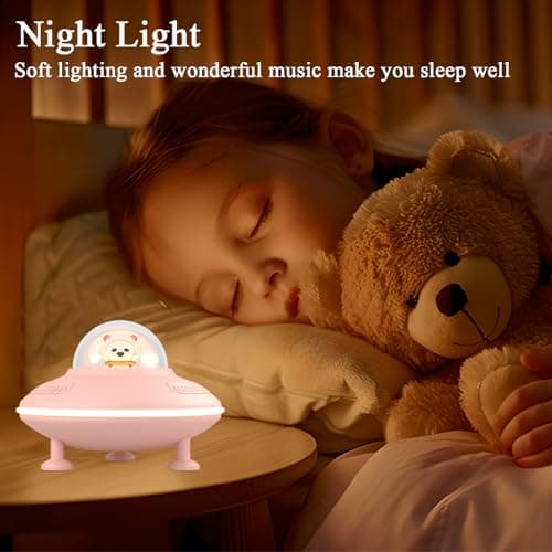 Enceinte Bluetooth Veilleuse Haut Parleur Lumineuse avec Bluetooth 5.4 AUX, TF Carte USB Petite Enceinte Bluetooth Rose Cadeau Fille 10 Ans Cadeau Femme Anniversaire Veilleuse Enfant Kawaii Deco
