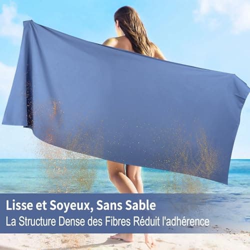 Pfloge® Serviette Microfibre Lot de 2, 160x80cm Serviette Sport Musculation + 80x40cm Serviette Voyage, Séchage Rapide, pour Le Fitness, Piscine, Sauna, Plage, Voyages(Bleu Marine)
