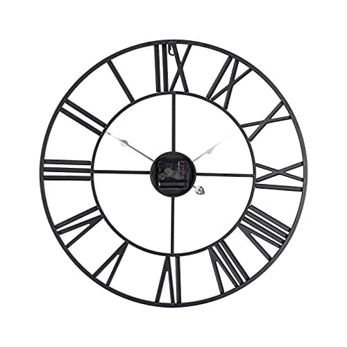 ACCSHINE Horloge Murale Metal avec Chiffres Romain Vintage Silencieuse 40cm