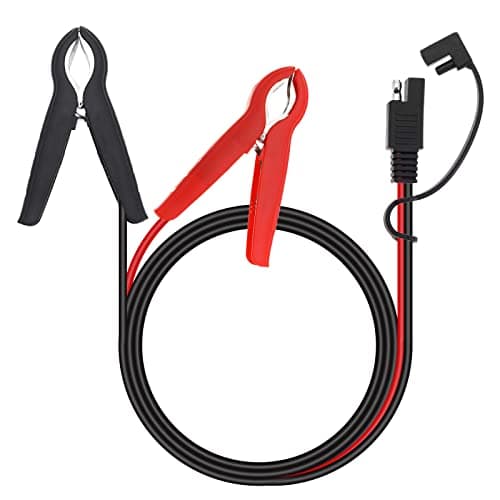 VGOL Connecteur SAE vers Batterie Câble d'extension Pince Crocodile 16AWG DC 12V SAE Adaptateur à Dégagement Rapide vers Pinces Crocodiles Câble de Déconnexion Rapide pour Panneaux Solaires 1m