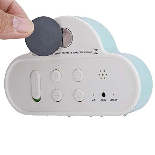 Diyeeni Réveil numérique LED en Forme de Nuage, Alarm Clock Nagnétique avec Température Calendrier Snozee, Horloge de Table Numérique pour Enfants sans Tic-Tac, Convient aux Filles Garçons(Bleu)