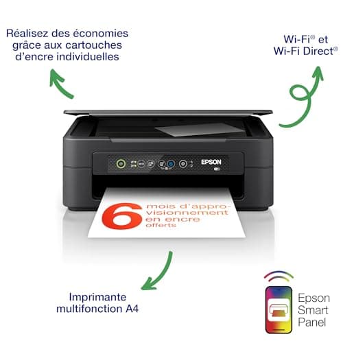 EPSON Expression Home XP-2200 | Imprimante 3-en-1 - Impression, Numérisation, Copie - WiFi Direct, Ultra-compacte, Cartouches séparées, Facile à configurer, Encres abordables