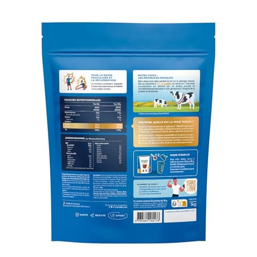 NUTRI & CO Whey Isolate Native - Jusqu’à 94% de Protéines - Pur Lait Français Low Lactose Digestion Facile - Riche en BCAA - Prise de Masse & Musculation - 1kg 33 portions goût Chocolat
