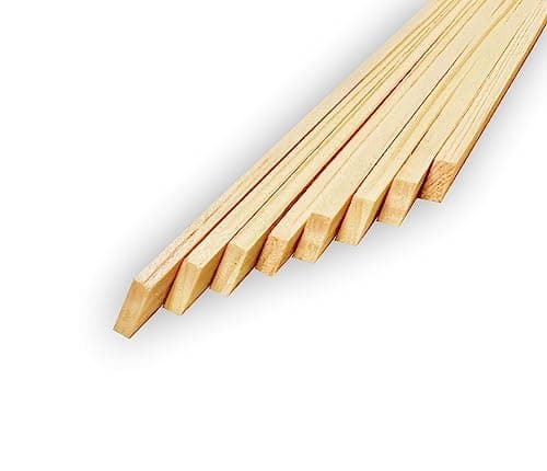 Lot de 200 bâtonnets en bois pointus et carrés - 300 x 4 x 4 mm - Pour le barbecue et le bricolage