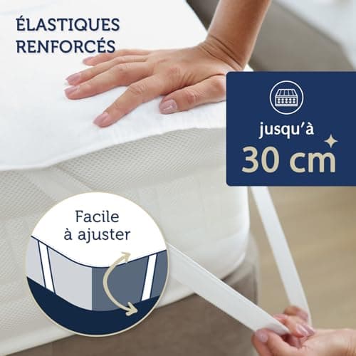 Beddy-Bye Protege Matelas 140x190 Impermeable Respirant Infroissable Certifié Oeko-Tex - Alese 140x190 Impermeable avec 4 Coins Élastiques Éco-Responsable - Blanc