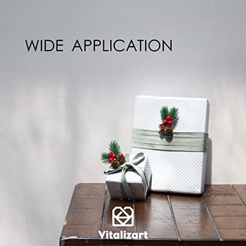 Vitalizart Ruban Velours Vert Poussière 0,95 cm x 4,57 m x 3 Rouleaux, Bobine en Bois, Ruban en Tissu pour la Décoration de Couronnes de Noël, l'Artisanat, les Ornements, l'Emballage de Cadeaux