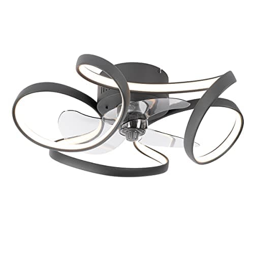 Qazqa mandy - LED Dimmable Ventilateur de plafond variateur inclus - 1 lumière - Ø 55 cm - Noir - Design - éclairage intérieur - Salon I Chambre I Cuisine I Salle à manger