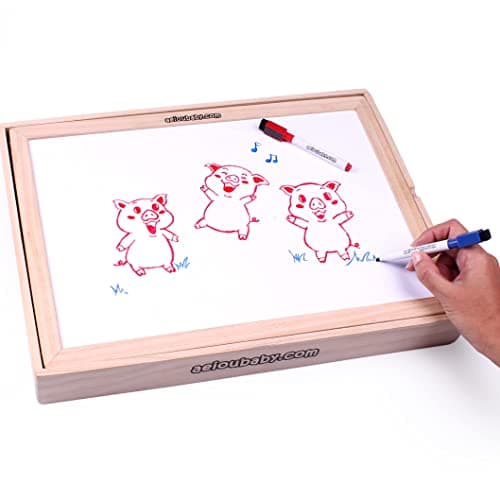 Numéros Lettres Magnétiques Montessori. Abécédaire Mobile Italique Lettres liées. Jeu Éducatif Enfants Apprendre à Lire Écrire. Boîte en Bois,Multilingue,Craies,Marqueurs,Gomme,Tableau Blanc-Noir