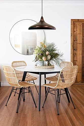 bamyum Teuton Champion Suspension Luminaire Vintage, Lustre Salon de 35 cm, Lustre Cuisine en Métal, Lampe E27 Vintage pour Chambre, Suspension Luminaire pour Salle à Manger, Couloir, Ton Cuivré