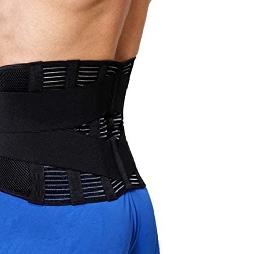 NEOtech Care Ceinture lombaire avec sangles de compression doubles - Support bas du dos EXTRA-LARGE (25CM de haut) - Bande soutien posture (Noire, Taille M)