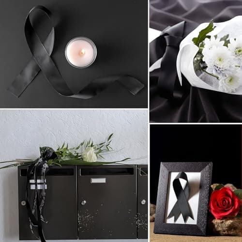 2 Rouleaux Ruban Noir, 2cm X 22m Ruban Satin Noir Ruban de Satin, Ruban Couture pour Emballage Cadeau Bouquet Gâteau Décoration Halloween Noël Fête