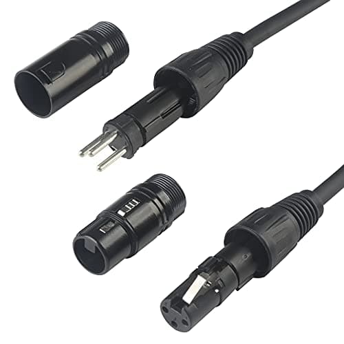 jindaaudio Lot de 4 Câbles DMX pour Microphones et éclairage de Scène, Câble DMX XLR mâle vers XLR femelle 1.2 m avec connecteur à 3 broches