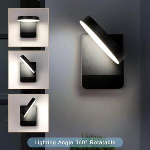Applique murale extérieure, éclairage extérieur IP54 résistant aux intempéries, alimentation secteur, lampe murale extérieure 20 W pour porte d'entrée, porche, jardin, lumière naturelle 4000K