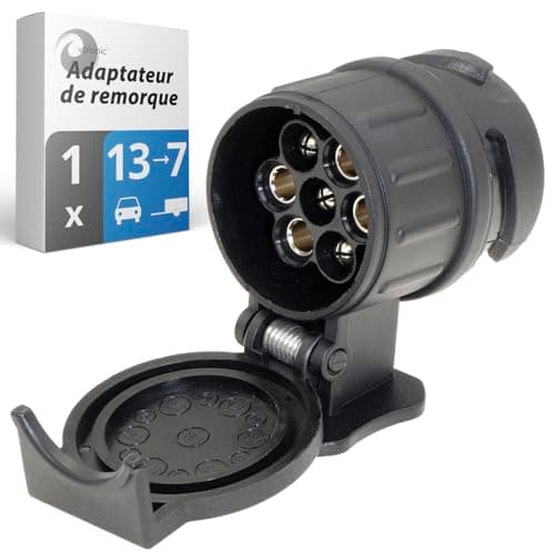 valonic Adaptateur de remorque de 13 Broches vers 7 Broches - Noir - pour Voiture, remorque, attelage, Caravane