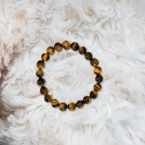 VERTIGE Bracelet de lithothérapie Œil DE TIGRE, Pierres 8mm Minérales, Source de bien être, Apporte AMBITION et CONFIANCE EN SOI, Bracelet Femme/Homme