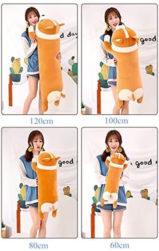 SNOWOLF Oreiller en Peluche Shiba Inu en Forme de Chien Mignon de Corgi Akita - Peluche Douce et Confortable - Cadeau pour Filles et garçons (58cm, Yellow)
