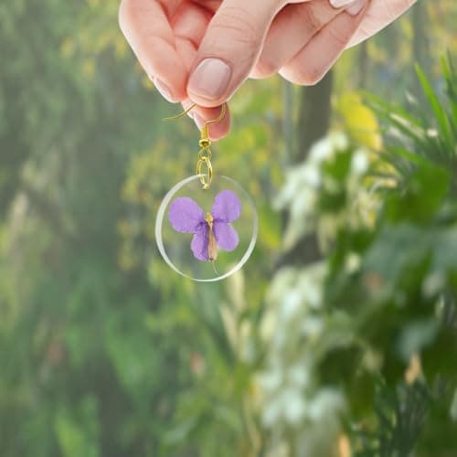SENHAI Lot de 4 moules en résine pour décorations de Noël, moules en silicone avec trous de suspension pour pendentif d'arbre de Noël, porte-clés rond en silicone avec percé, moule en résine