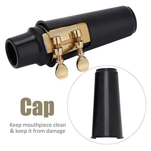 Embouchure de saxophone alto, Embouchure de saxo ABS avec capuchon et boucle en métal Pads
